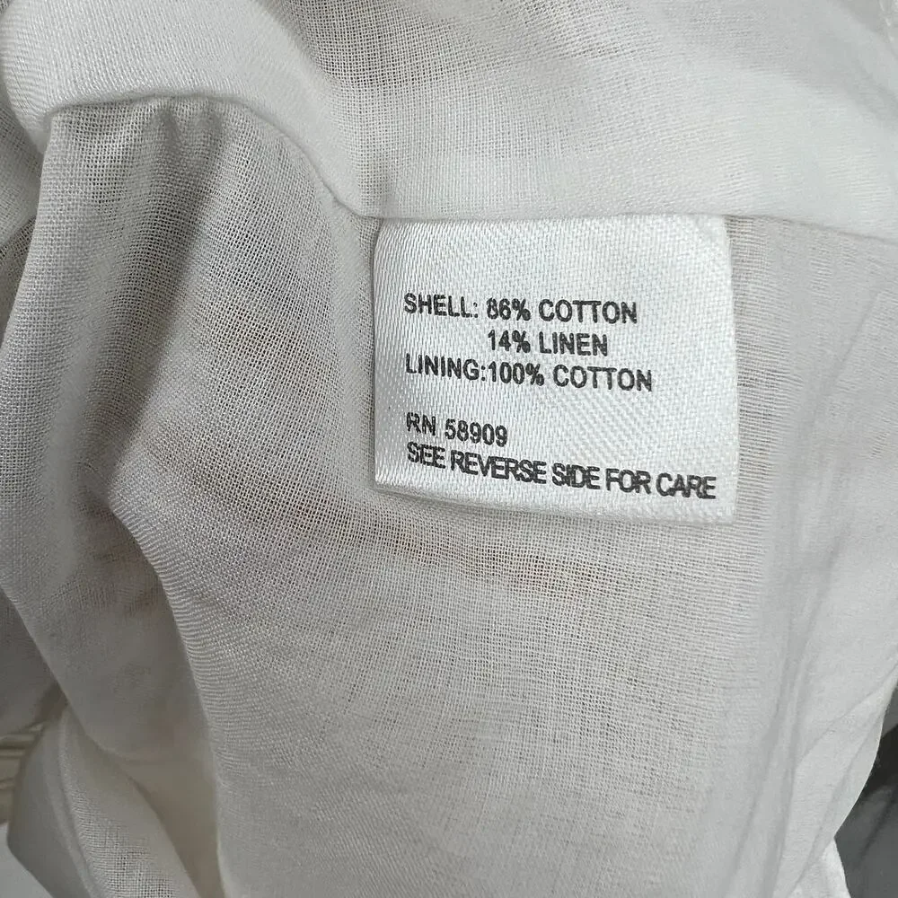 Gianni Bini Sedona Sunset Rose Babydoll Cream Cotton Linen Blend Dress Small New - Picture 6 of 9